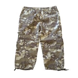 Momento Beige Cotton Cropped High Rise Pants Size 12 Casual‎ Lightweight